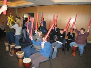 Qantas Interactive Drumming Boom Whackers Percussion FUN Team Building Event Taronga Centre Sydney